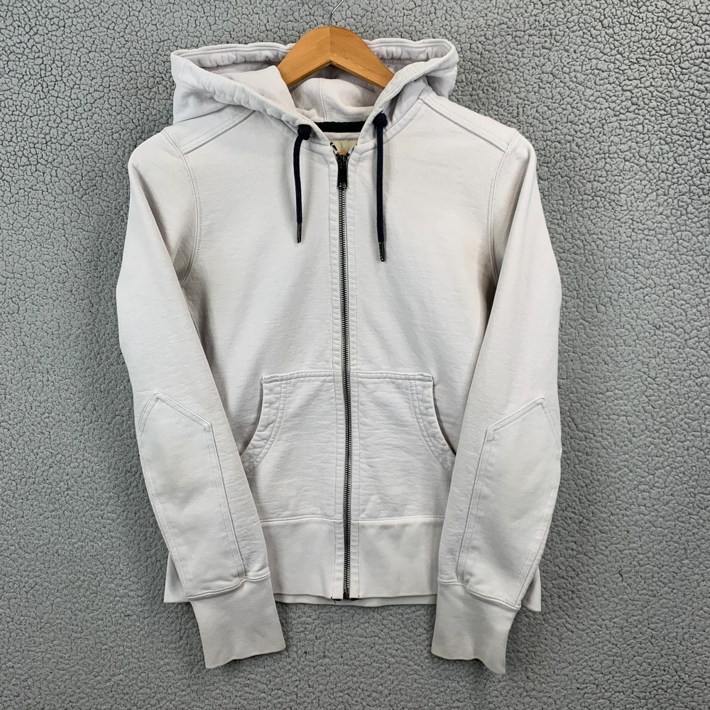 American Giant Hoodie Womens Small White Classic Full Zip Heavyweight USA Made